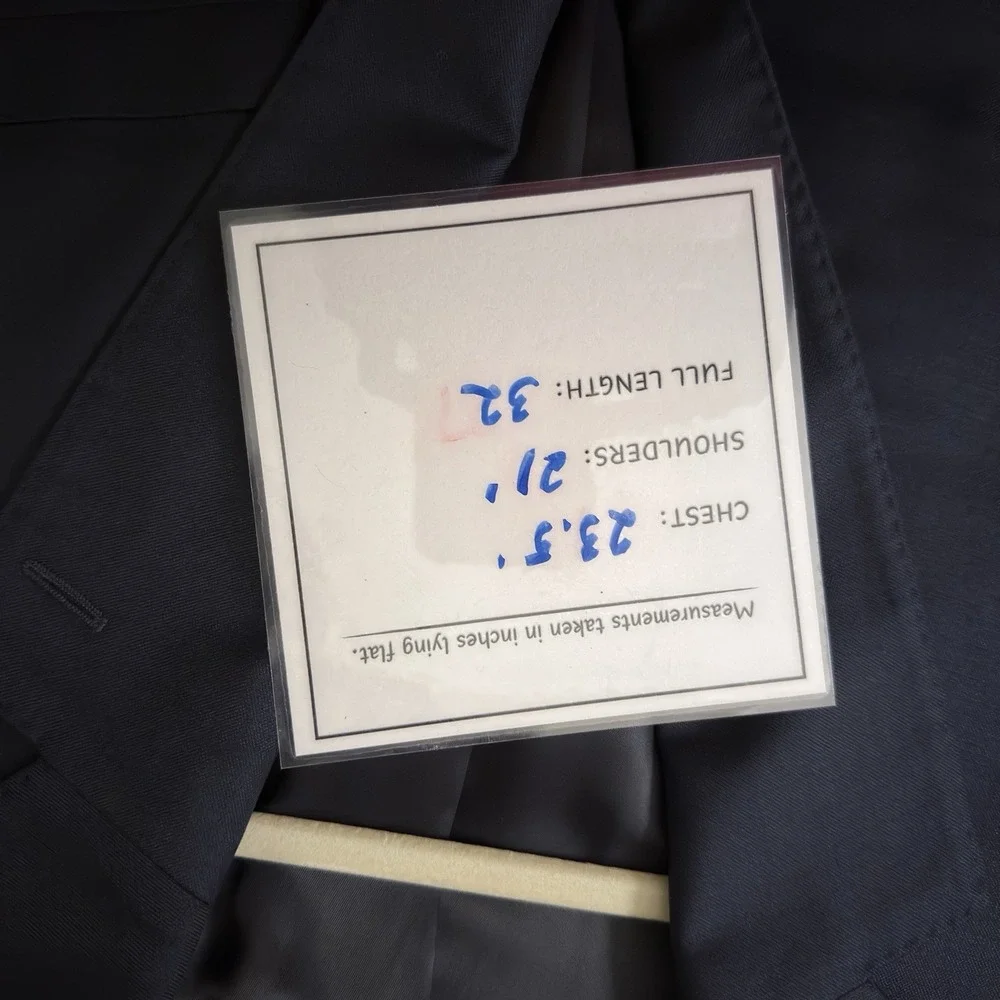 Peter Millar Wool Sport Coat 2-Button Blazer Men's Size 48T‎ Navy